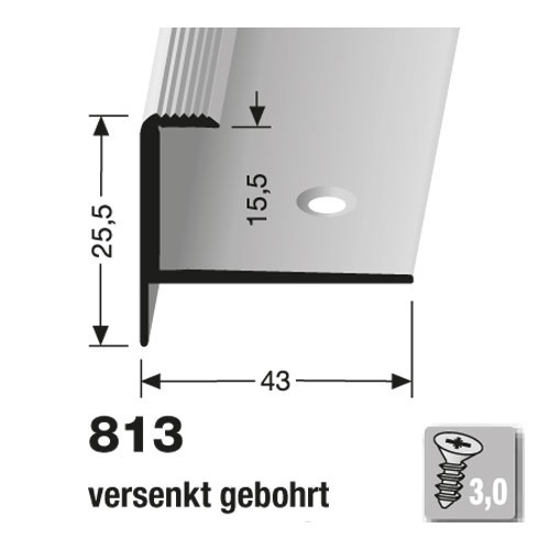 Küberit Alu Einfassprofil Typ 813, 100 cm, silber (F4)