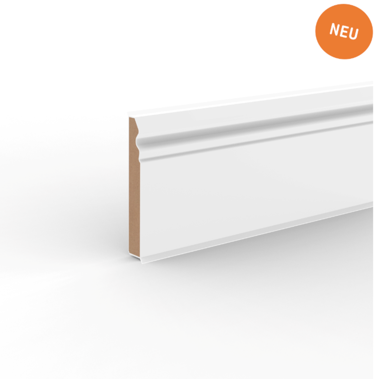 Döllken "Hamburger Stil 80" SLIM 13 x 80 mm, HDF-Kern PVC ummantelt, 250 cm, weiß (1013)