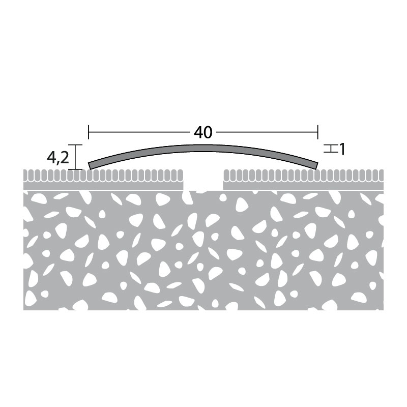 PRINZ Edelstahl Übergangsprofil Nr. 111 U, 40 mm, 500 cm, Edelstahl spiegelblank