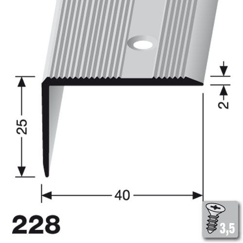 Küberit Alu Winkelprofil Typ 228, 40 x 25mm Küberit Alu Winkelprofil Typ 228, 40 x 25mm