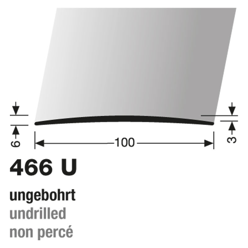 Küberit Alu Übergangsprofil Typ 466 U, 500 cm, edelstahloptik (F2G)