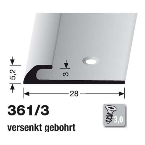 Küberit Abschlussprofil Typ 361/3, 100 cm, gold (F5) Küberit Abschlussprofil Typ 361/3, 100 cm, gold (F5)