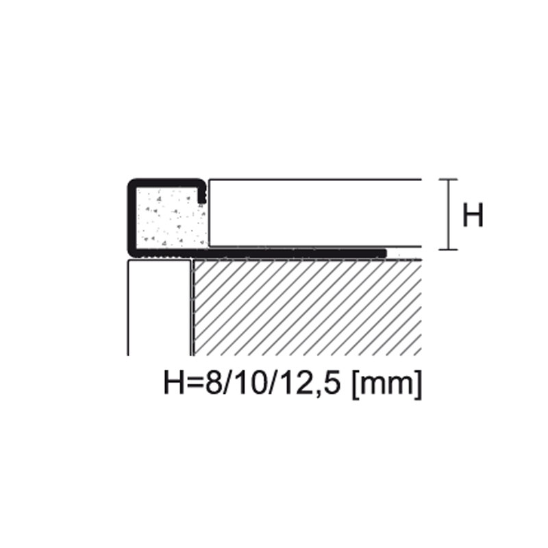 Profilpas Eckschutzprofil Proangle Q, 08 mm, Aluminium silber elox., 270 cm