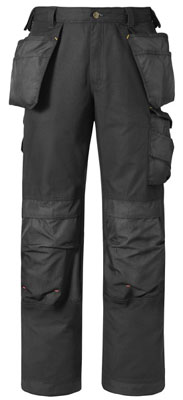 SNICKERS Canvas+T Bundhose, schwarz mit Holstertaschen, Gr. 52