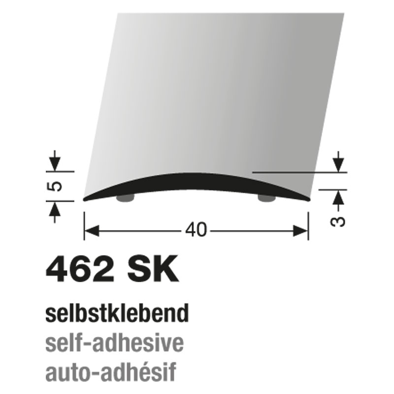 KÜBERIT Alu Übergangsprofil 40 mm Typ 462 SK, 500 cm, weiß  (RAL 9016)