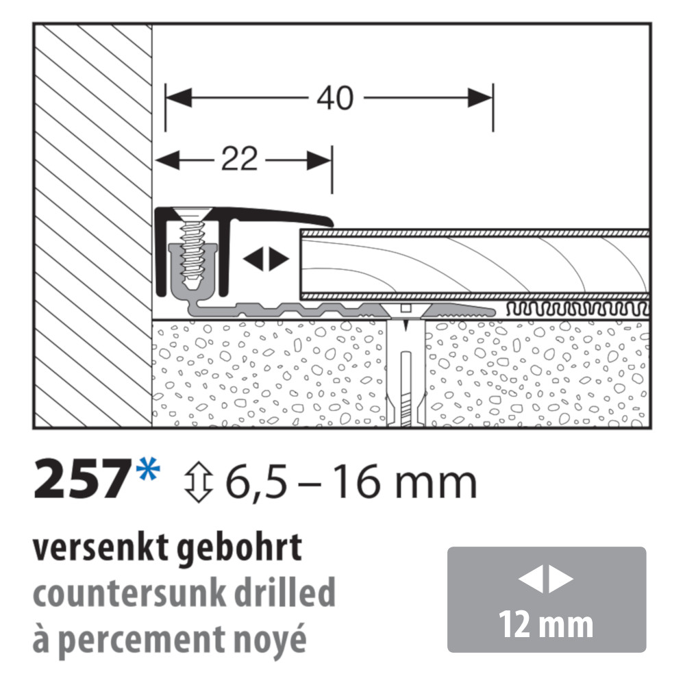 Küberit Abschlussprofil PPS®-Champion smart 4.0 Typ 257, 300 cm, poliert (F3)