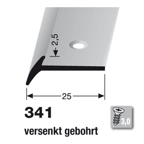 Küberit Alu Abschlussprofil Typ 341, 100 cm, silber (F4)