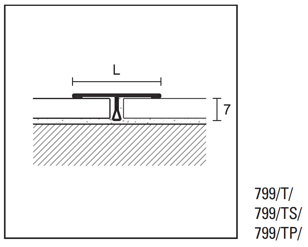 Profilpas Projoint T - Trenn- und Dekorationsprofil 14 / 7 mm, edelstahl gebürstet, 270 cm