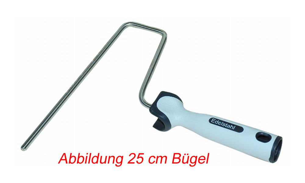 Friess Farbroller-Steckbügel ´Spitzenqualität´, V2A Edelstahl rostfrei, 2K-Softgriff, 18 cm Friess Farbroller-Steckbügel ´Spitzenqualität´, V2A Edelstahl rostfrei, 2K-Softgriff, 18 cm