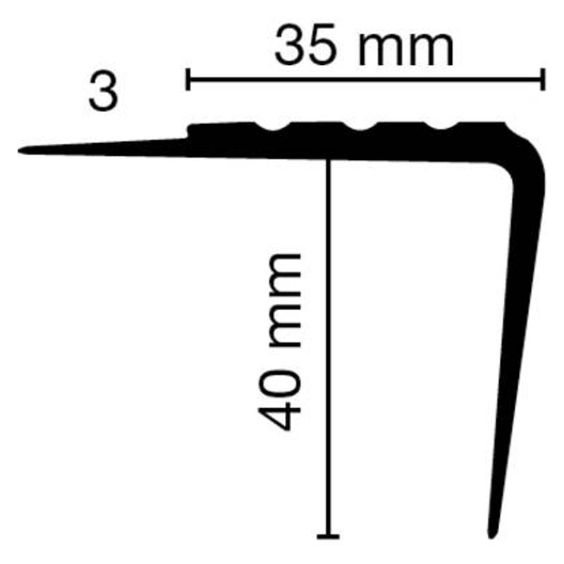 Döllken PVC Treppenkante TK35/40/3R 450 cm, hellgrau (138)
