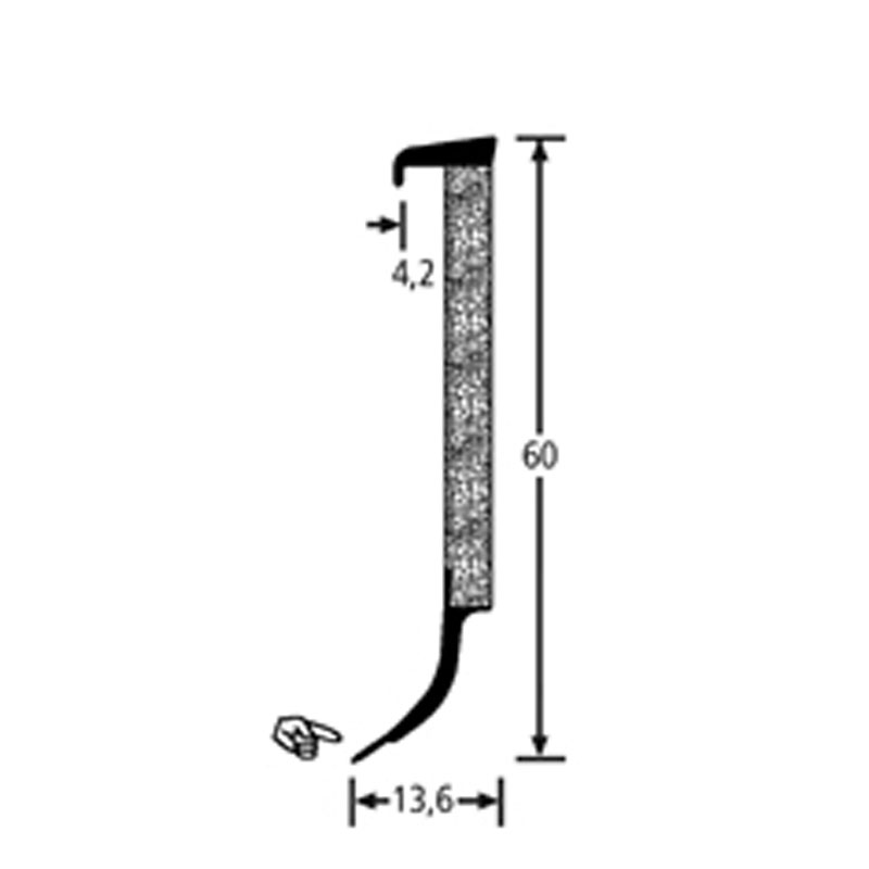 BOLTA Hartschaum Multi-Sockelleiste, SL 60, 400 cm X 60 mm BOLTA Hartschaum Multi-Sockelleiste, SL 60, 400 cm X 60 mm