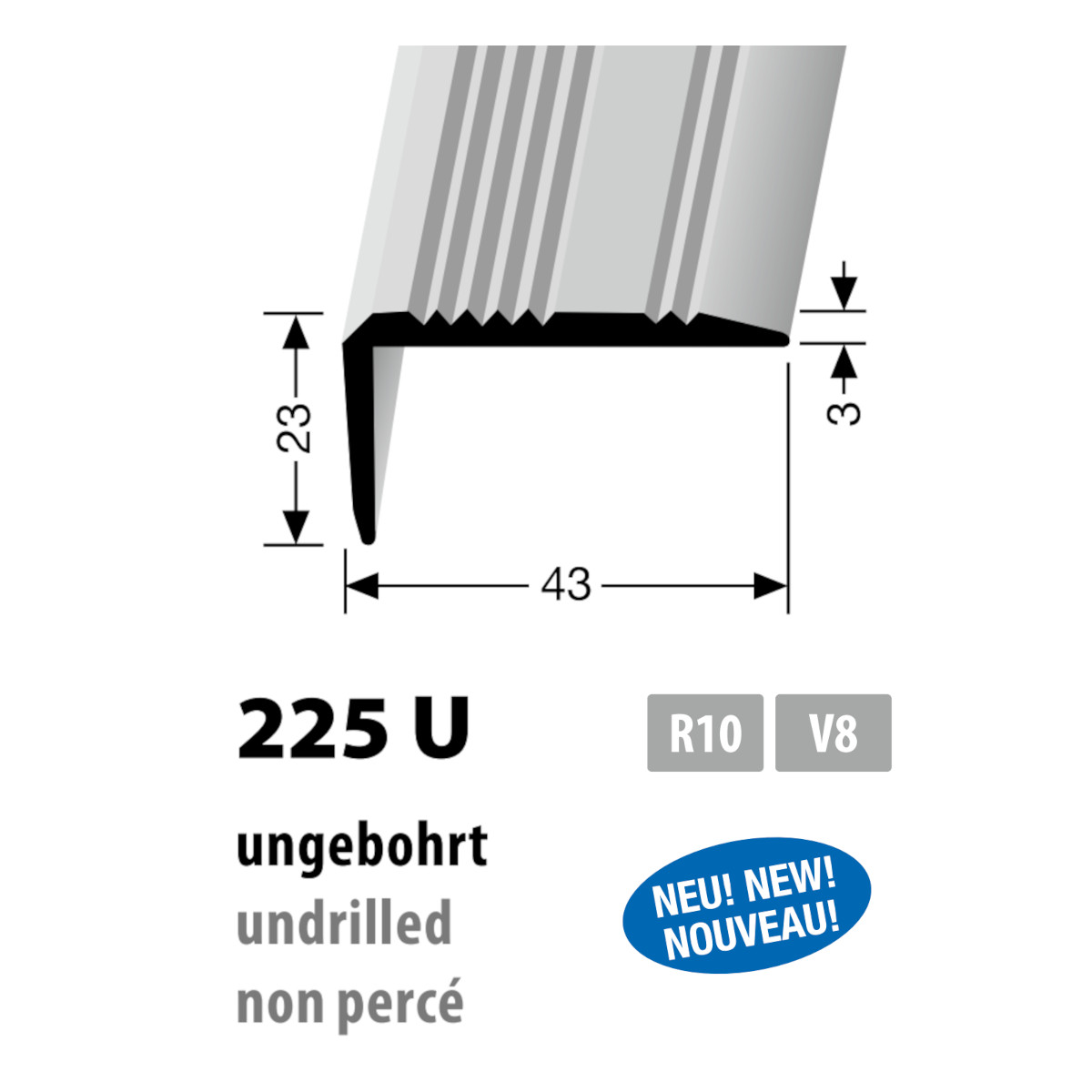 Küberit Winkelprofil 43 x 23 mm Typ 225 U