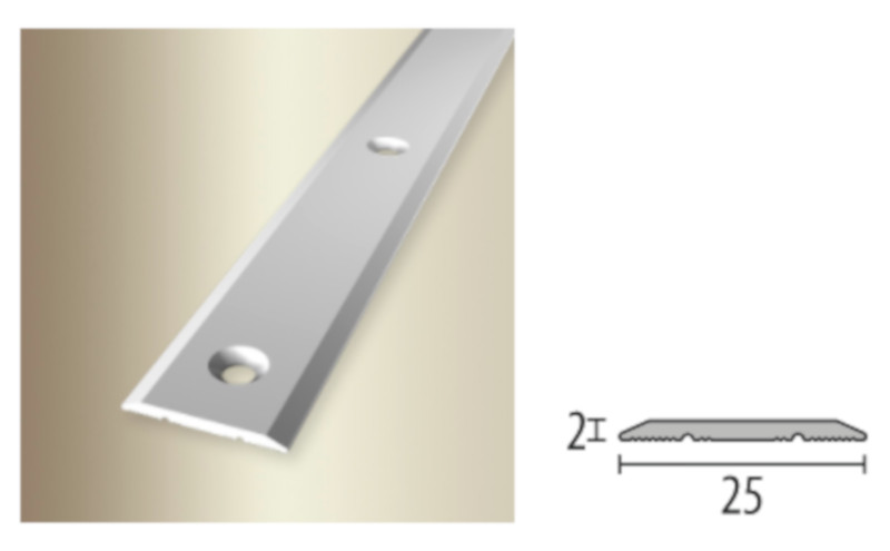 Küberit Alu Übergangsprofil 25 mm, Typ 442, 100 cm, platin f. g. (F1G)