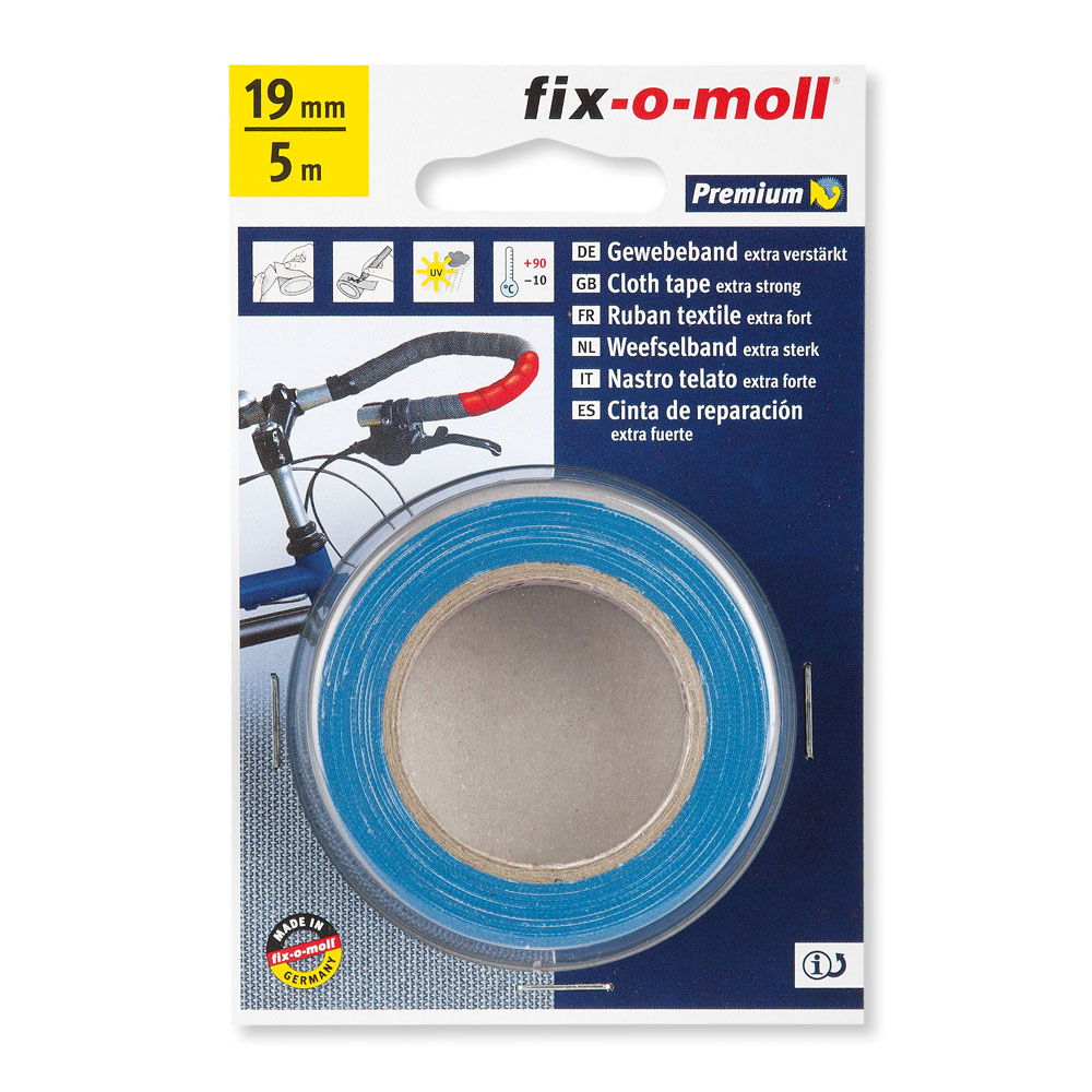 fix-o-moll Gewebeband, extra verstärkt, 5 m x 19 mm, blau