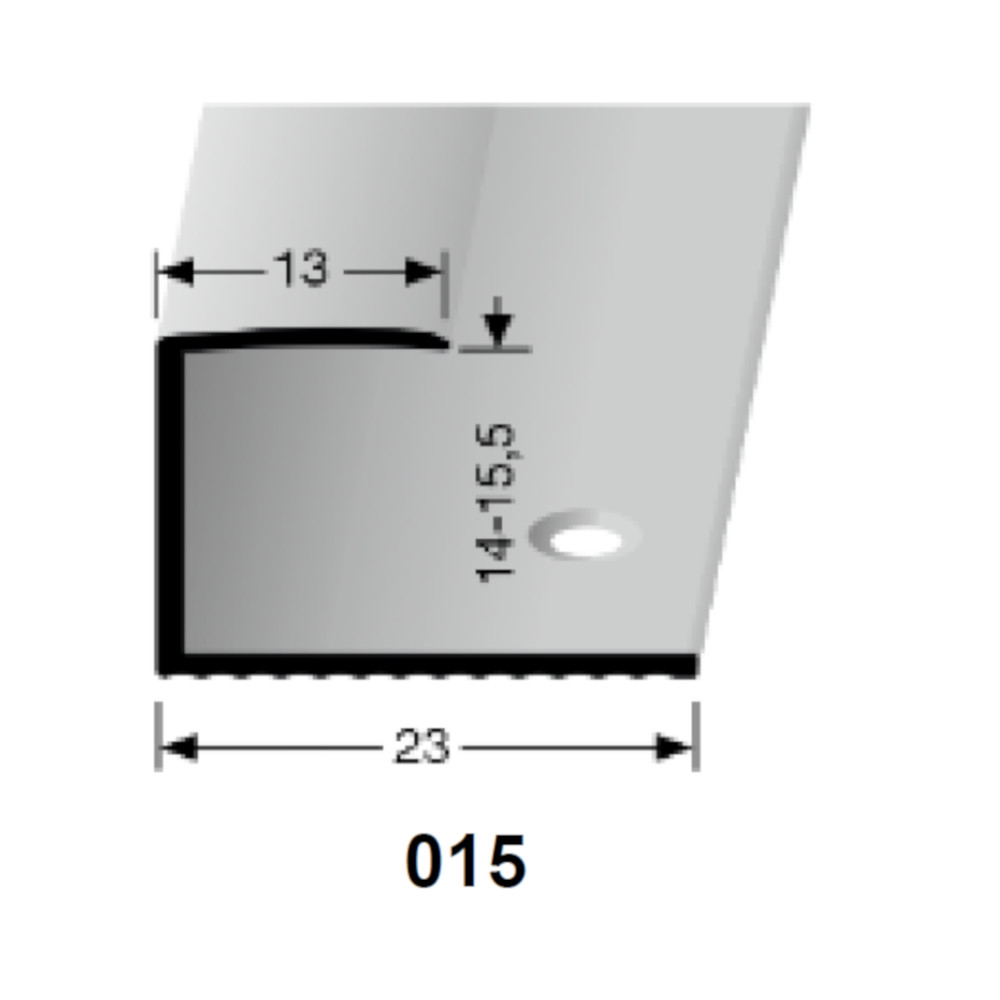 Küberit Alu Einfassprofil Typ 015, 270 cm, edelstahloptik (F2)