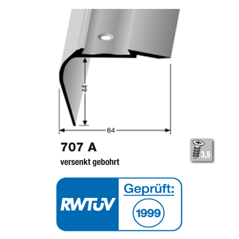 Küberit Alu Winkelprofil Typ 707 A, 250 cm, silber (F4) Küberit Alu Winkelprofil Typ 707 A, 250 cm, silber (F4)