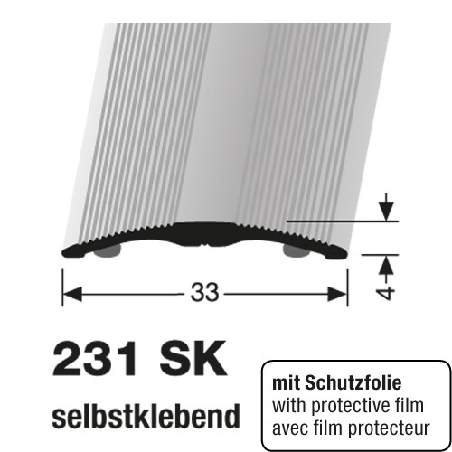 Küberit Übergangsprofil gewölbt Typ 231, selbstklebend, 33 x 4.0 mm