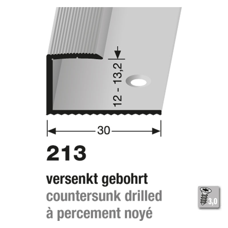 Küberit Alu Einfassprofil Typ 213, 270 cm, silber (F4)