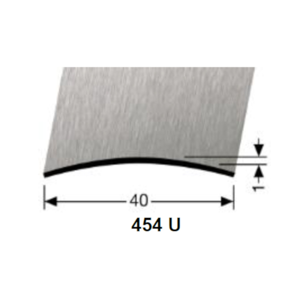 Küberit Übergangsprofil 40 mm, Typ 454 U, 100 cm, Edelstahl gebürstet (F8G)