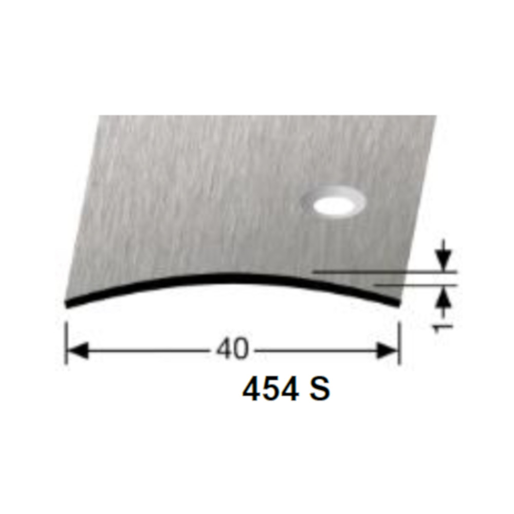 Küberit Übergangprofil 40 mm, 1,0 mm,Typ 454 S, 500 cm, edelstahl gebürstet(F8G)