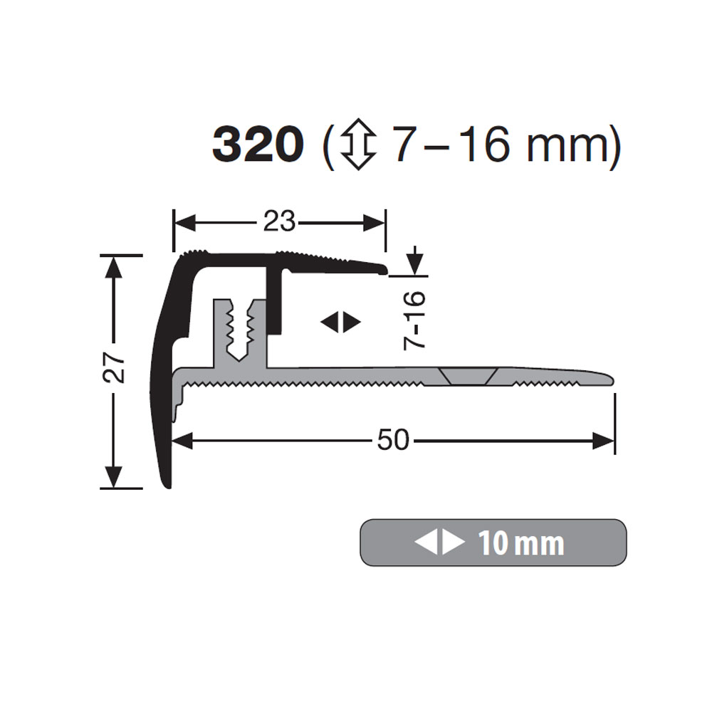 Küberit Euro-Step Champion Typ 320, 100 cm, edelstahloptik (F2)