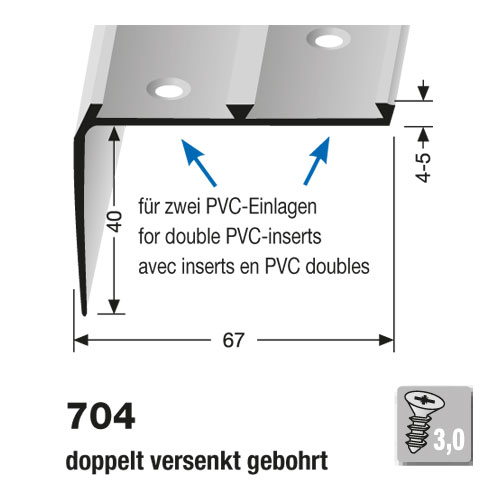 Küberit Alu Winkelprofil Typ 704, 500 cm, silber (F4)