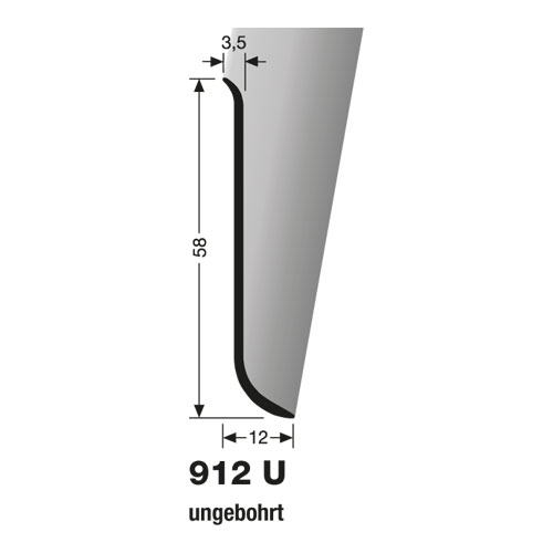 Küberit Alu Sockelleiste, Typ 912 U, 250 cm, edelstahloptik (F2G) Küberit Alu Sockelleiste, Typ 912 U, 250 cm, edelstahloptik (F2G)