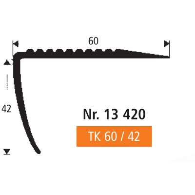 BOLTA WEICH-PVC Treppenkante TK 60/42, braun (0525), Längen á 250 cm BOLTA WEICH-PVC Treppenkante TK 60/42, braun (0525), Längen á 250 cm