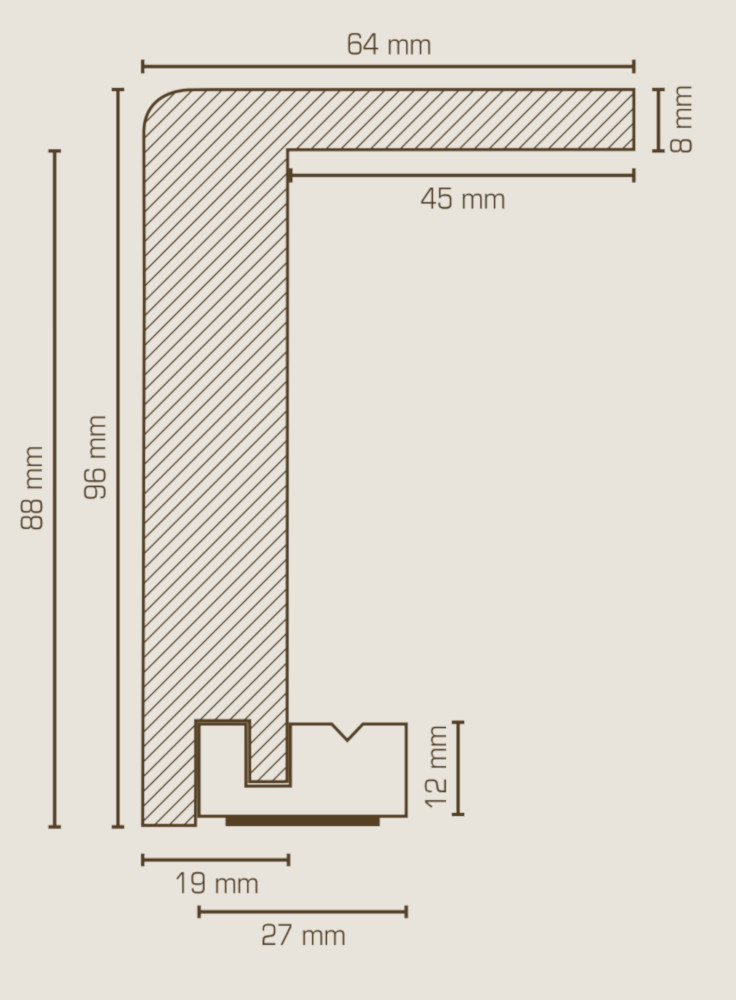 SÜDBROCK MDF Rohrabdeckleiste, Oberkante abgerundet mit Grundierfolie weiß, 64 x 096 mm, 250 cm