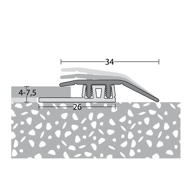 PRINZ PROFI-DESIGN Anpassungsprofil Nr. 323, 34 mm, 100 cm, edelstahloptik poliert