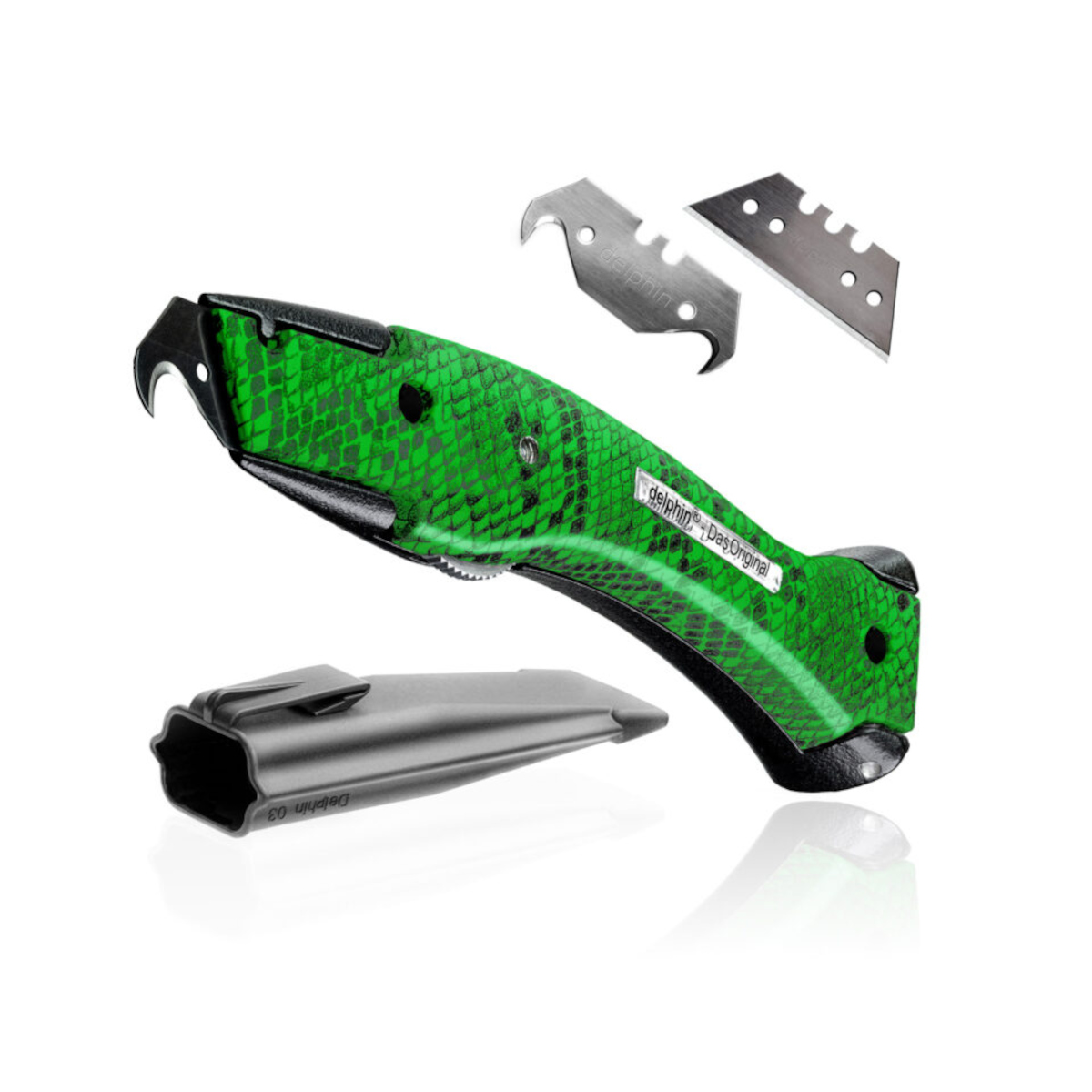 Delphin® 03 - Universalmesser Das Original, mattschwarz/Schlangenoptik