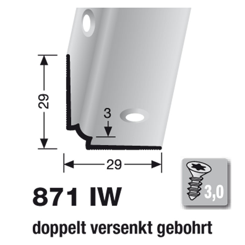 Küberit Treppeninnenwinkel Typ 871 IW, 250 cm, edelstahloptik (F2)