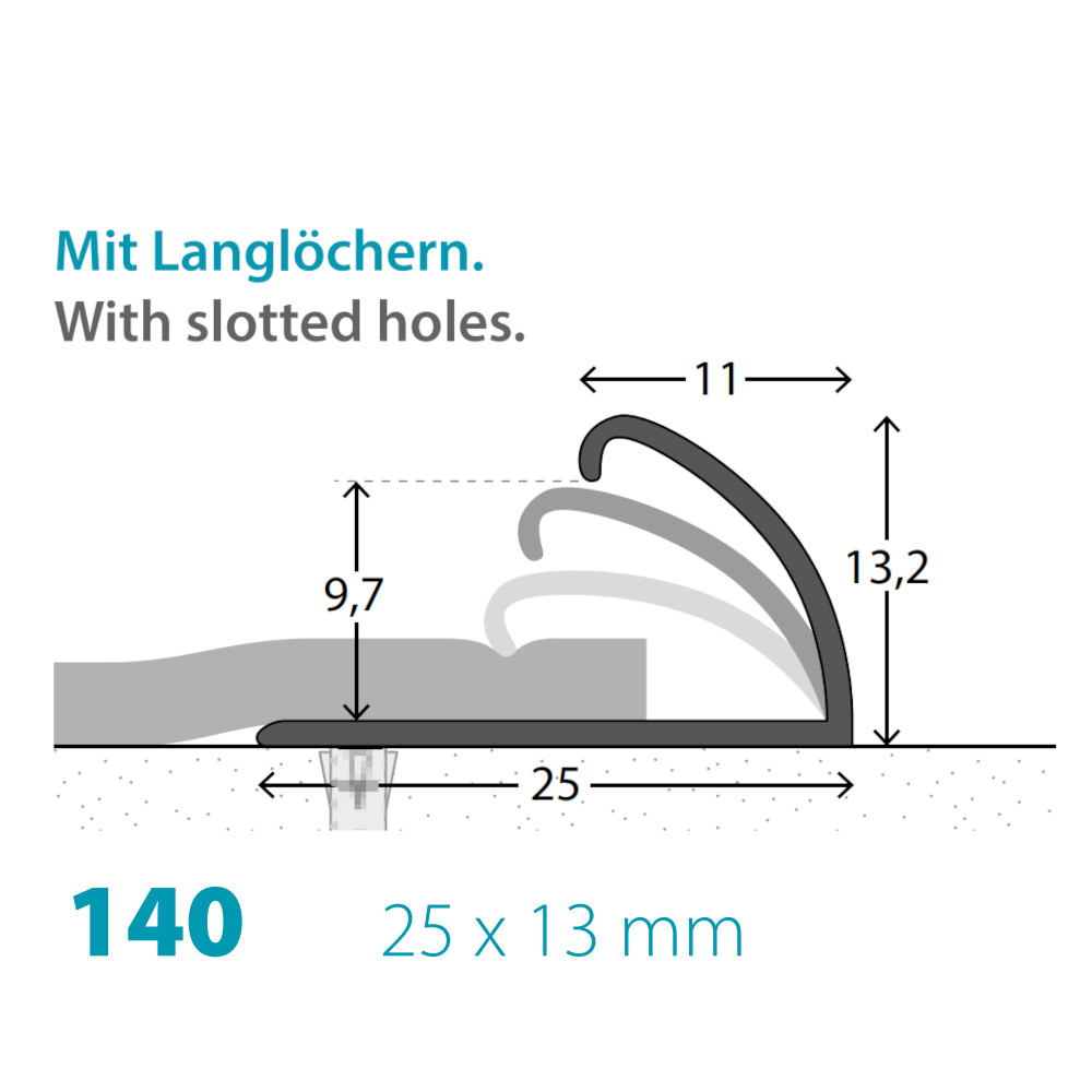 PRINZ Abschlussprofil "Klopfschiene" Nr. 140, 270 cm, bronze