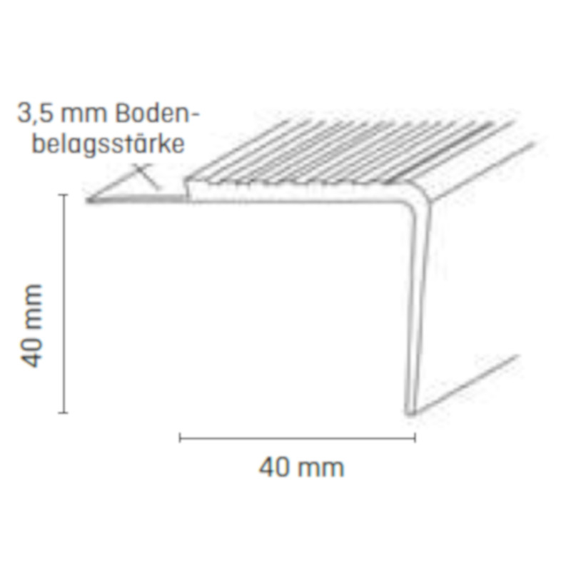 Döllken PVC Treppenkante TKNG 3,5 40 40/40 250 cm, verschiedene Farben