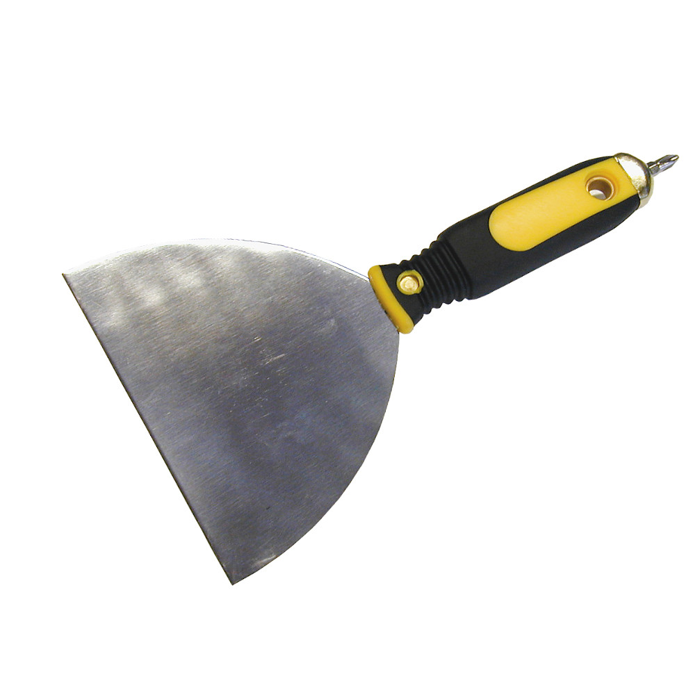 Breitspachtel 15 cm für Gipskarton mit Bit im Griff Breitspachtel 15 cm für Gipskarton mit Bit im Griff