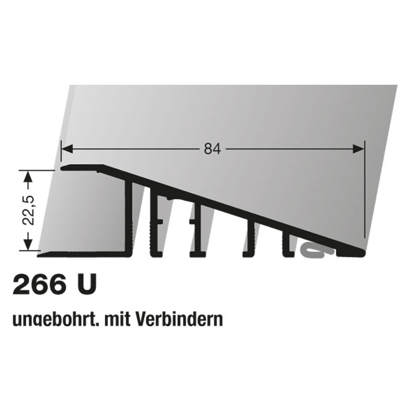 Küberit Alu Rampenprofil Typ 266 U, 315 cm, silber (F4) Küberit Alu Rampenprofil Typ 266 U, 315 cm, silber (F4)