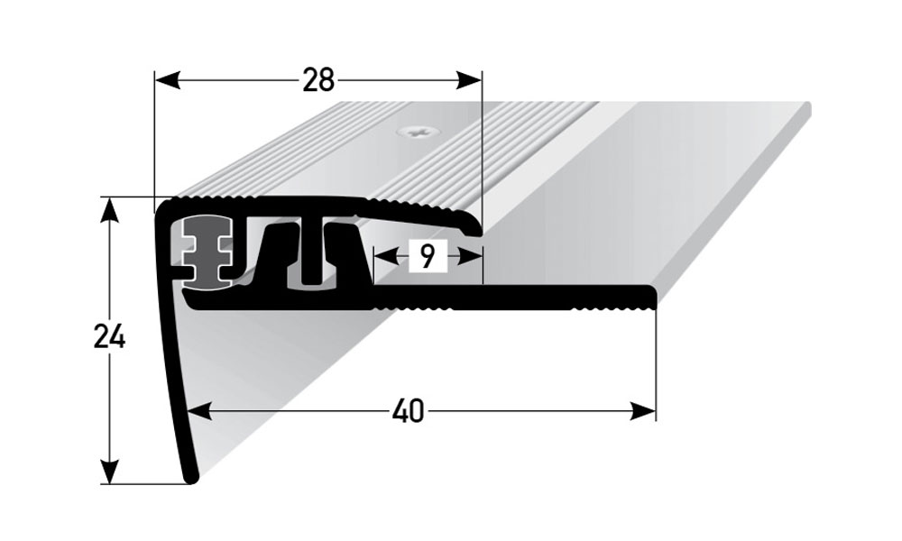 AUER Alu SKD-Treppenkantenprofil Typ 351, 90 cm, silber
