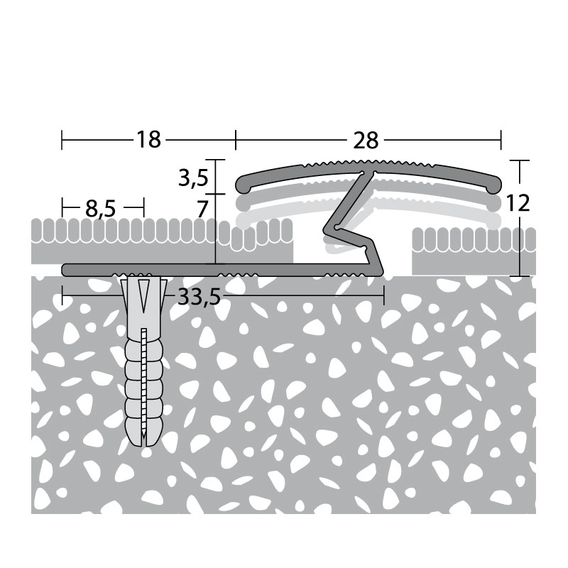 PRINZ Alu Doppelabschlussprofil Nr. 142, 270 cm, silber PRINZ Alu Doppelabschlussprofil Nr. 142, 270 cm, silber