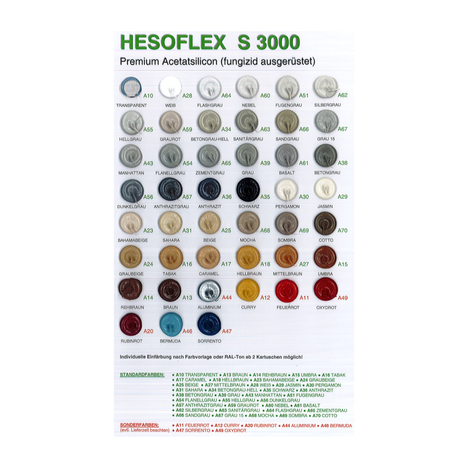 Heson Hesoflex S3000 Silikondichtmasse, 310 ml, Manhattan (A43)