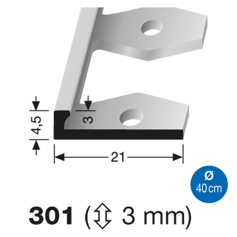 Küberit einfach biegbares Profil Typ 301 (3 mm), 250 cm, edelstahloptik (F2)