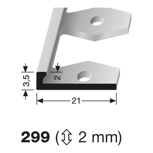 Küberit biegbares Fliesenabschlussprofil 2 mm Typ 299 Küberit biegbares Fliesenabschlussprofil 2 mm Typ 299