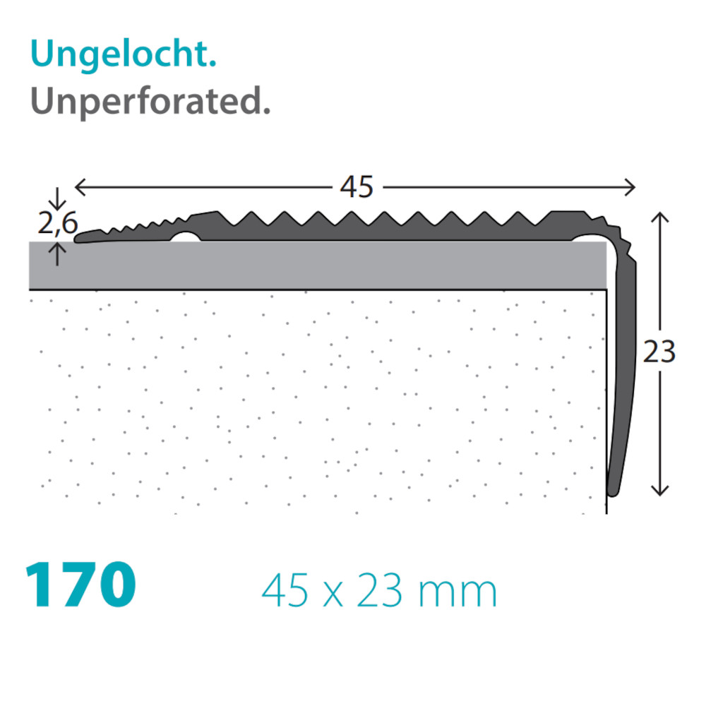 PRINZ Treppenkantenprofil Nova Nr. 170 U, 45 x 23 mm in verschiedenen Farben PRINZ Treppenkantenprofil Nova Nr. 170 U, 45 x 23 mm in verschiedenen Farben