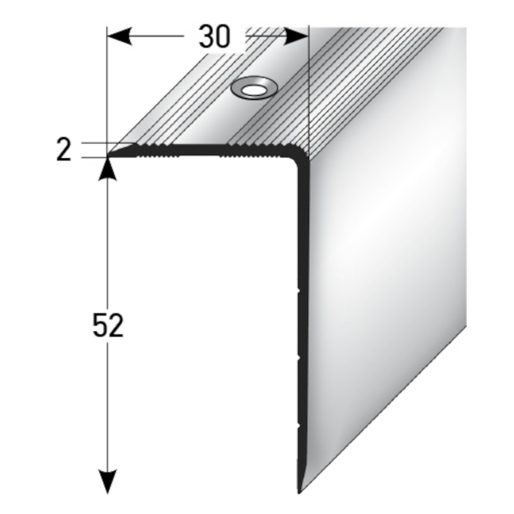 AUER Alu Treppenkantenprofil Typ 345, 52 x 30 x 2 mm AUER Alu Treppenkantenprofil Typ 345, 52 x 30 x 2 mm