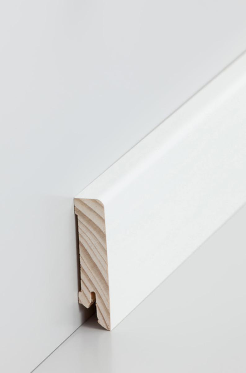 SÜDBROCK Holz-Fußleiste 16 x 60 mm, Echtholz furniert, deckend weiß lackiert (41) Länge á 250 cm SÜDBROCK Holz-Fußleiste 16 x 60 mm, Echtholz furniert, deckend weiß lackiert (41) Länge á 250 cm