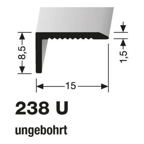 Küberit Winkelprofil Typ 238 U, 8,5 x 15 mm, 270 cm, silber (F4)