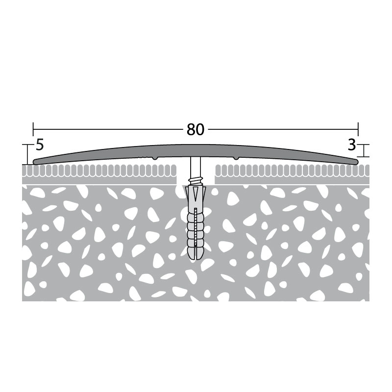 PRINZ Alu Übergangsprofil Nr. 118, 80 mm, mittig gebohrt PRINZ Alu Übergangsprofil Nr. 118, 80 mm, mittig gebohrt