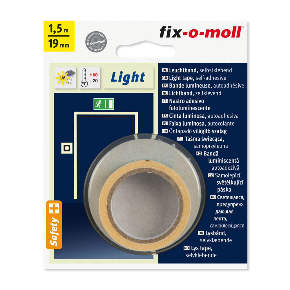 fix-o-moll Leuchtband 1,5 m x 19 mm, SK, hellgelb