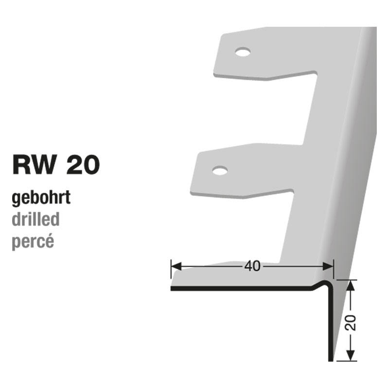 Küberit Reparaturwinkel mit 20 mm Nase für Holzstufen, 100 cm, VE á 50 Stck Küberit Reparaturwinkel mit 20 mm Nase für Holzstufen, 100 cm, VE á 50 Stck