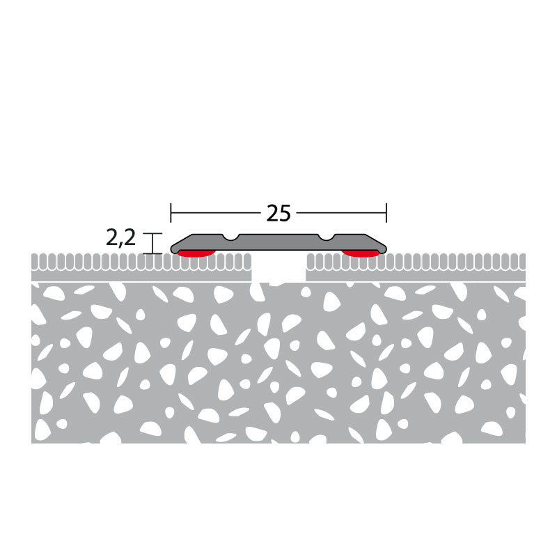 PRINZ Alu Übergangsprofil Nr. 133 SK, 25 mm, 100 cm, edelstahloptik matt PRINZ Alu Übergangsprofil Nr. 133 SK, 25 mm, 100 cm, edelstahloptik matt