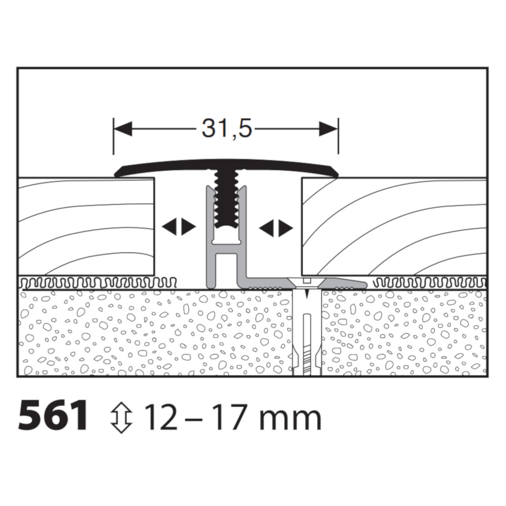 Küberit Übergangsprofil Mono-Clip Typ 561